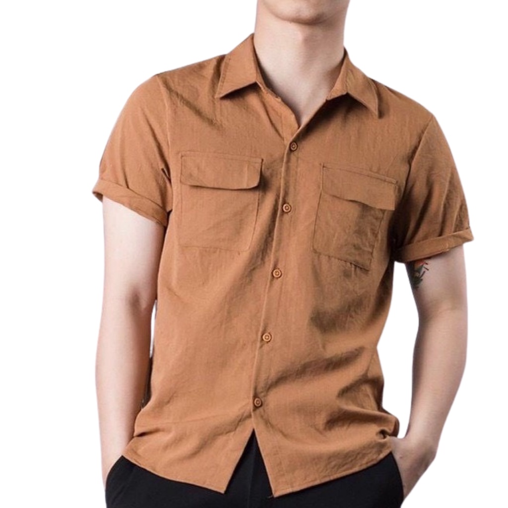 Áo sơ mi nam LT.SPORT Áo đũi nam cộc tay cổ bẻ thời trang