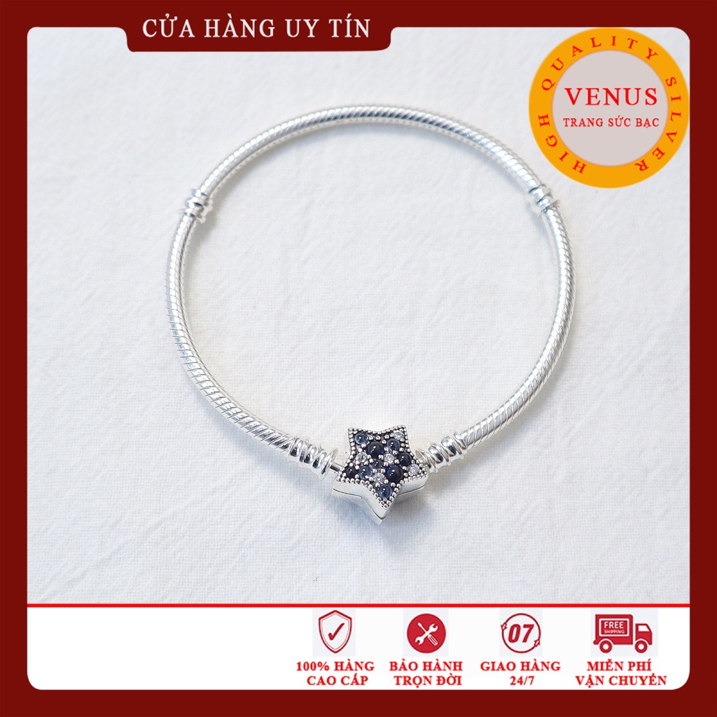 Vòng charm khóa ngôi sao- Trang sức bạc Venus