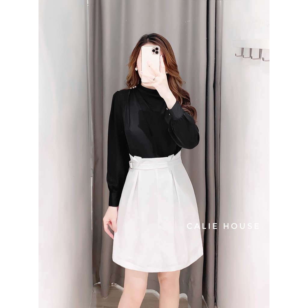 Chân váy xếp ly cạp kèm đai thời trang công sở CV27 | BigBuy360 - bigbuy360.vn