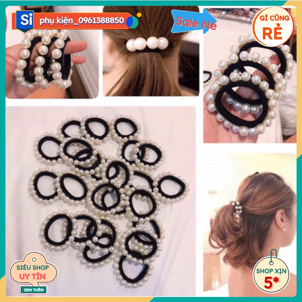 Dây buộc tóc đen tròn đẹp giá sỉ