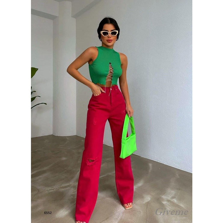 Áo Croptop Sát Nách Màu Sắc Trơn Thiết Kế Khoét Lỗ Quyến Rũ