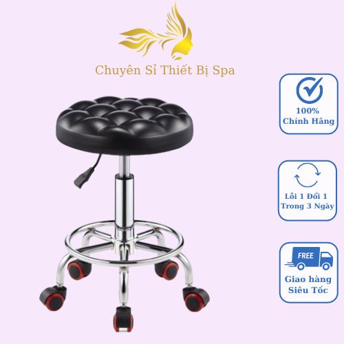 Ghế múi đôn hơi spa | ghế xoay chân lốc có bánh xe | nâng hạ cao thấp dùng trong spa | phun xăm | tmv