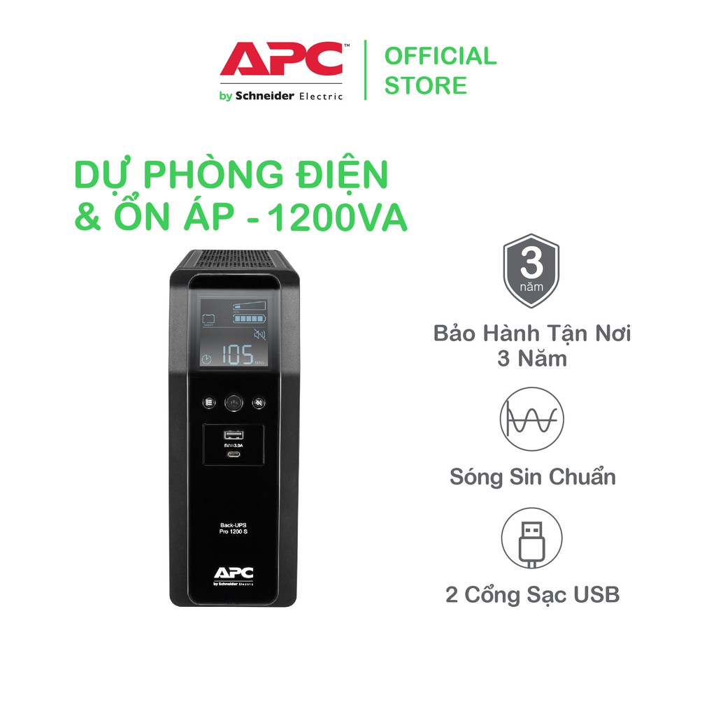 [FREESHIP] Bộ lưu điện cao cấp APC by Schneider Electric Back UPS Pro 1200VA BR1200SI