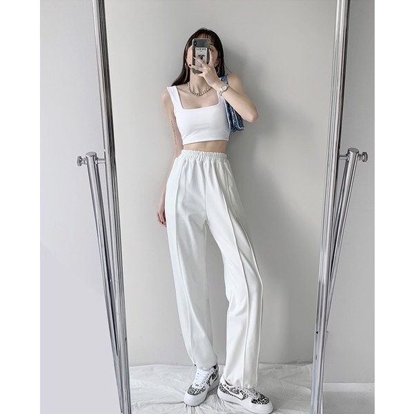 ÁO CROPTOP CỔ VUÔNG 2 DÂY QUAI TO DÁNG LỬNG ÔM BODY - ÁO KIỂU KHOÉT NÁCH ĐEN TRẮNG