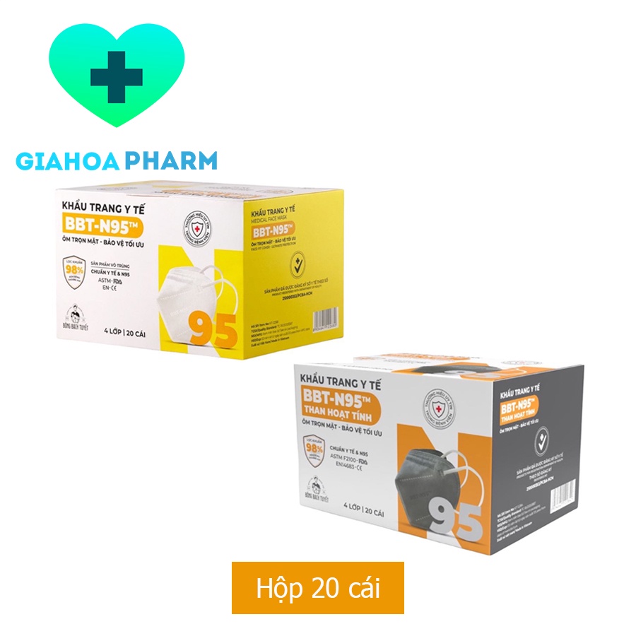 Khẩu trang y tế Bông Bạch Tuyết 4 lớp BBT - N95 (Hộp 20 cái)