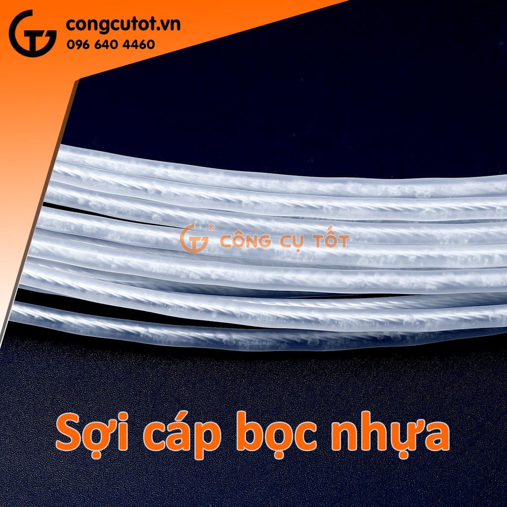Nối dây mồi luồn ống lõi cáp 1.2 ly bọc nhựa hai đầu bấm cos (5m, 10m, 15m, 20m)