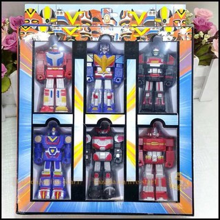 Bộ đồ chơi 6 siêu nhân robot không biến hình (tay có thể cử động)