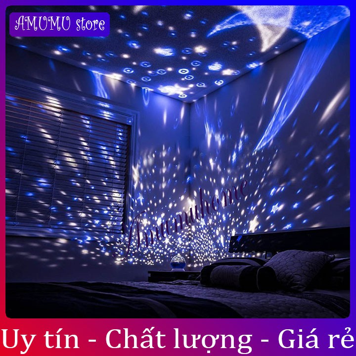 (rẻ vô địch)Đèn Ngủ Chiếu Sao Hình Trụ- Đèn ngủ chiếu sao xoay 360 độ- Đèn ngủ cổ tích chiếu hình độc đáo kèm dây sạc