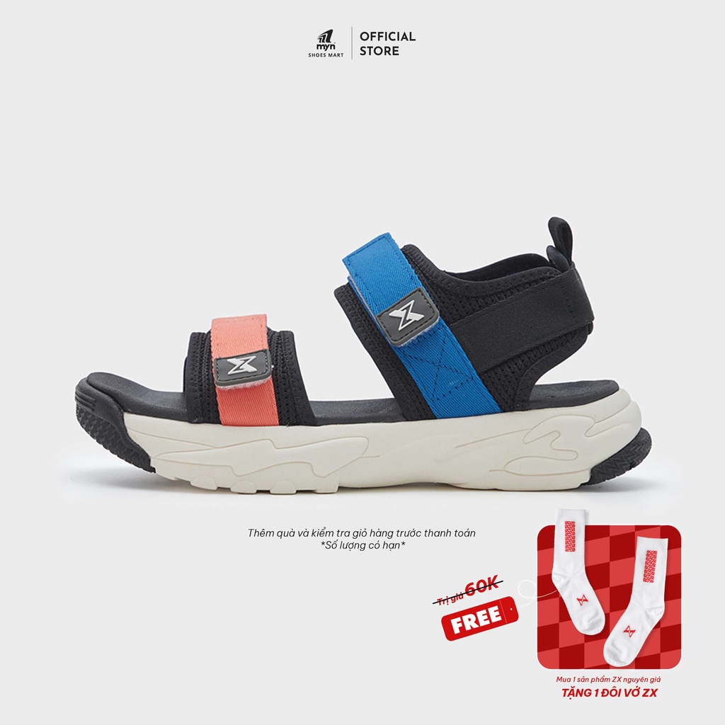 Giày Sandal đế Chunky ZX 2818 phong cách Ulzzang cao 3.5cm màu Orange Blue