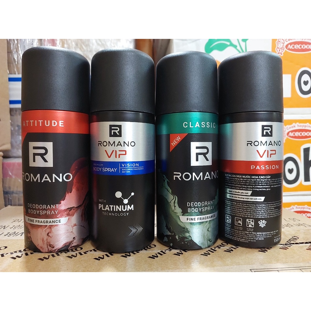Xịt toàn thân cao cấp Romano Vip/ Attitude/ Classic/ Force/ Gentleman/ Equity 150ml