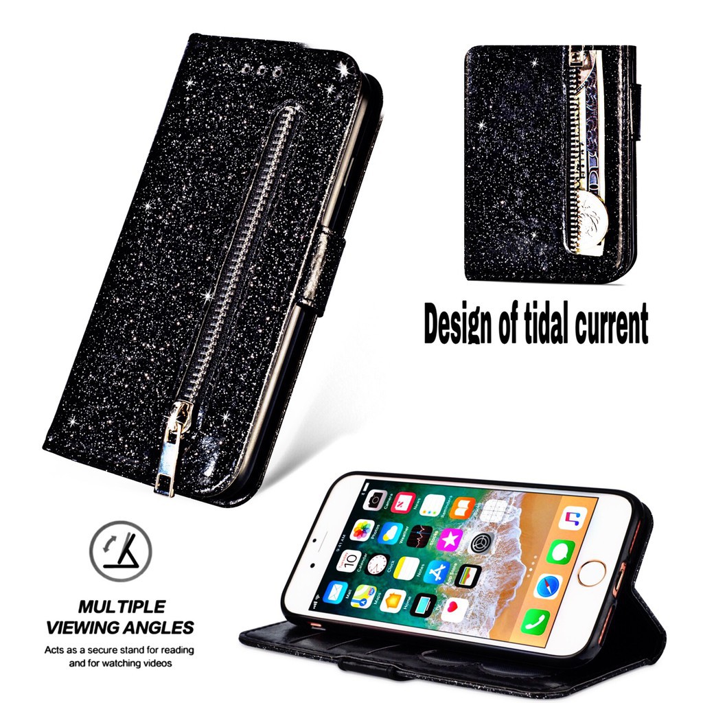 Luxurymulti-function zipper Phone bag for iPhone 7 8 PLus Flip stand cover | BigBuy360 - bigbuy360.vn