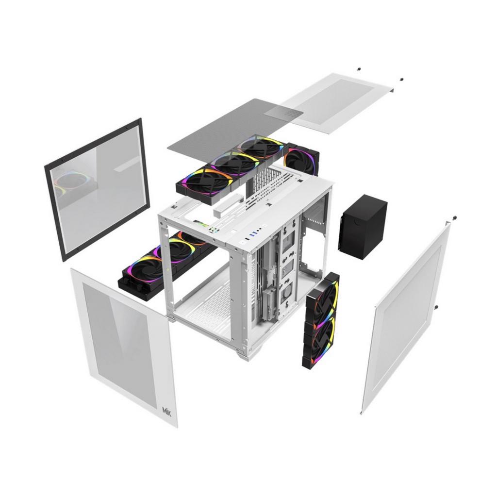Vỏ case máy tính MIK Lv12 - hai mặt kính - Hàng chính hãng