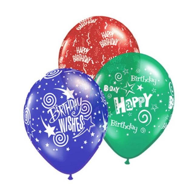 Combo 10 Bong Bóng Sinh Nhật In Chữ Happy Birthday