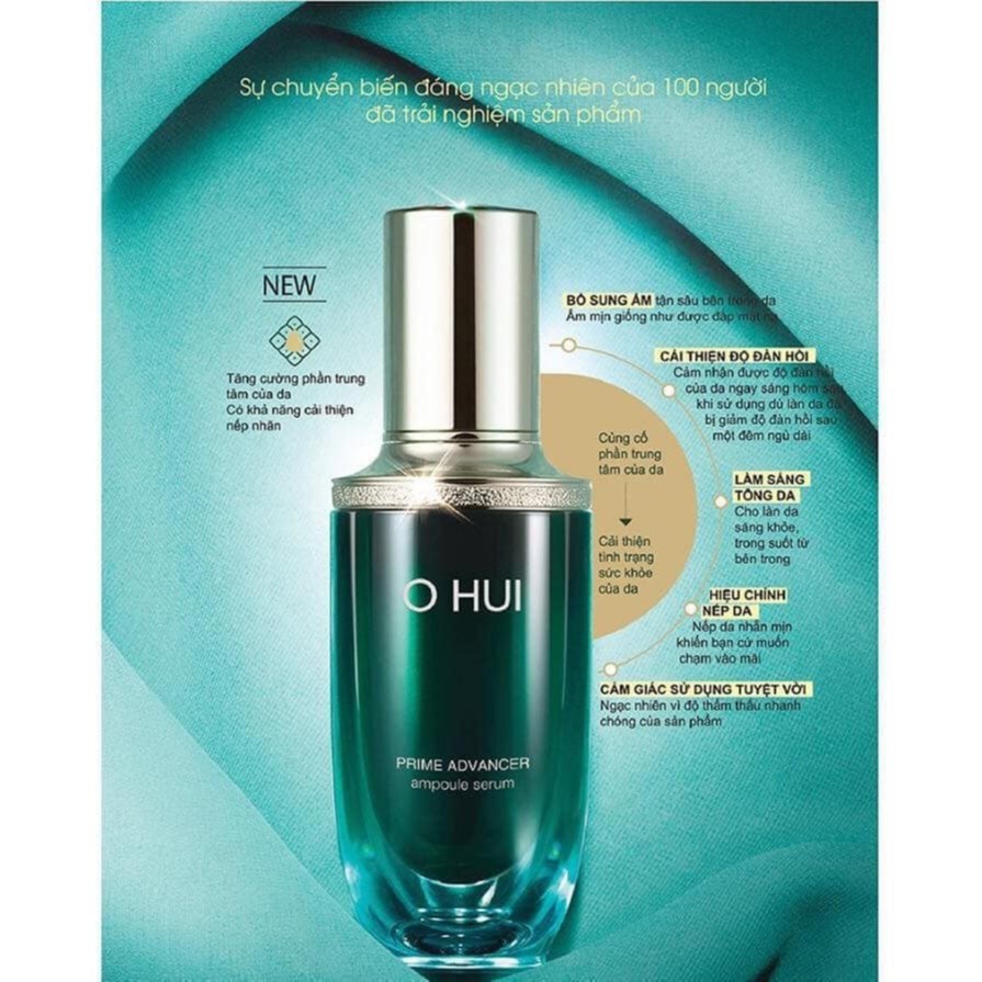 Gói Dùng Thử Tinh Chất Căng Bóng Da, Chống Lão Hoá Serum Ohui Xanh - OHUI PRIME ADVANCER AMPOULE SERUM