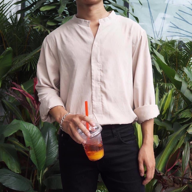 [ BLACK FRIDAY SALE ] Áo sơ mi nam cổ tàu thiết kế