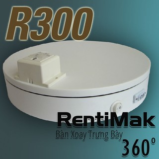 RentiMak R300 Đế trưng bày quay tròn 360 độ, có ổ cắm nguồn (bàn trưng bày xoay tròn)