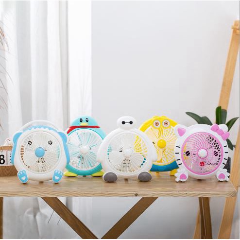 Quạt để bàn văn phòng, quạt hình thú siêu cute 3 tốc độ gió siêu mát, tiện lợi khi di chuyển minashop