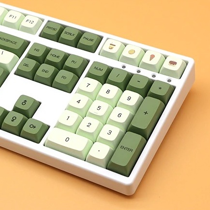 Bộ keycap XDA PBT Matcha Trà Xanh 125 nút in Dye-Sub Font chữ to ( hỗ trợ layout 61 64 87 104 108 Phím )