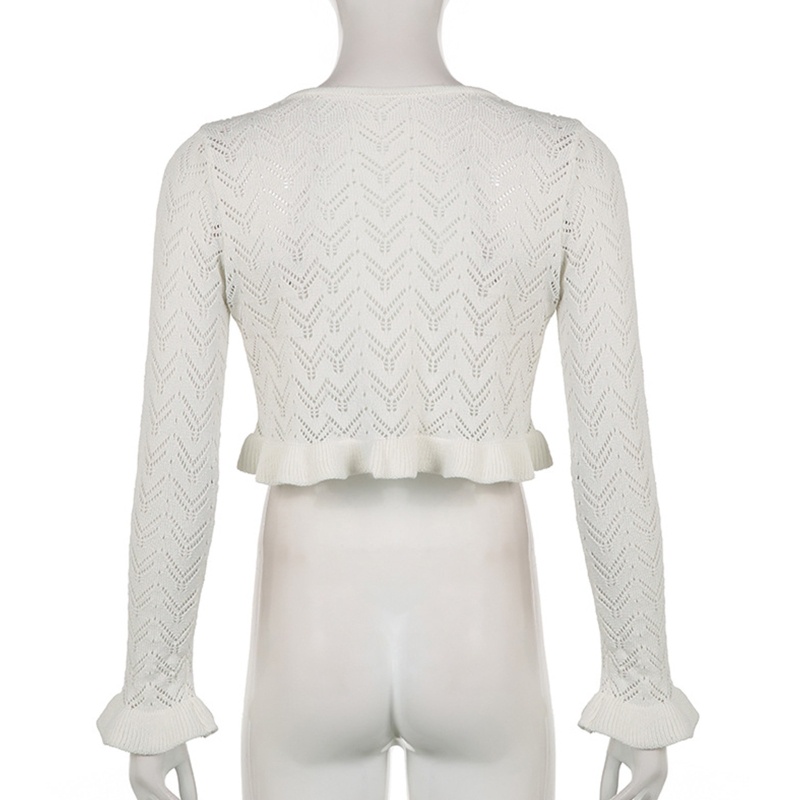 Áo Cardigan Dệt Kim Tay Dài Cổ Chữ V Màu Trơn Thời Trang Cho Nữ