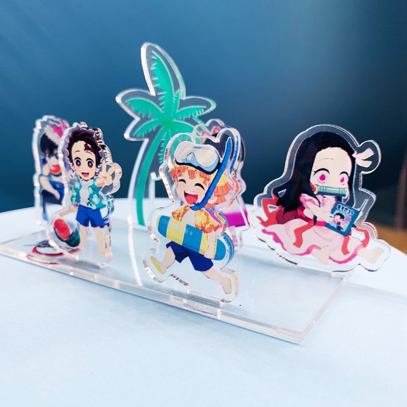 Giá đỡ kèm mô hình nhân vật trong phim hoạt hình anime Demon Slayer bằng acrylic để bàn trang trí