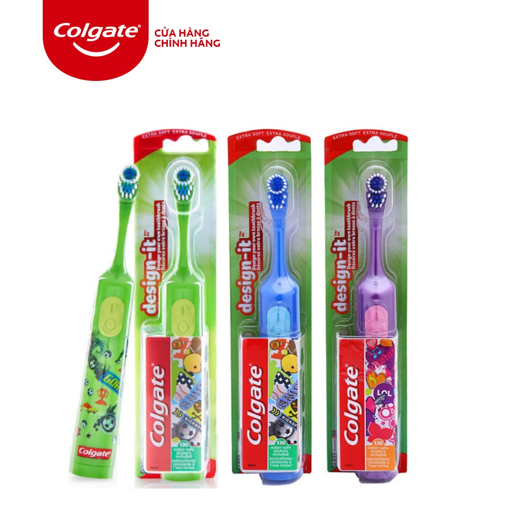 [Mã FMCGMALL - 10% đơn 250K] Bàn chải điện Colgate dùng pin cho trẻ em Design it