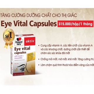❤[Chính hãng] Doppel Herz Aktiv Eye Vital Capsules - Giảm Mờ Mắt, Mỏi Mắt, Khô Mắt (H 30 viên)doppelherz