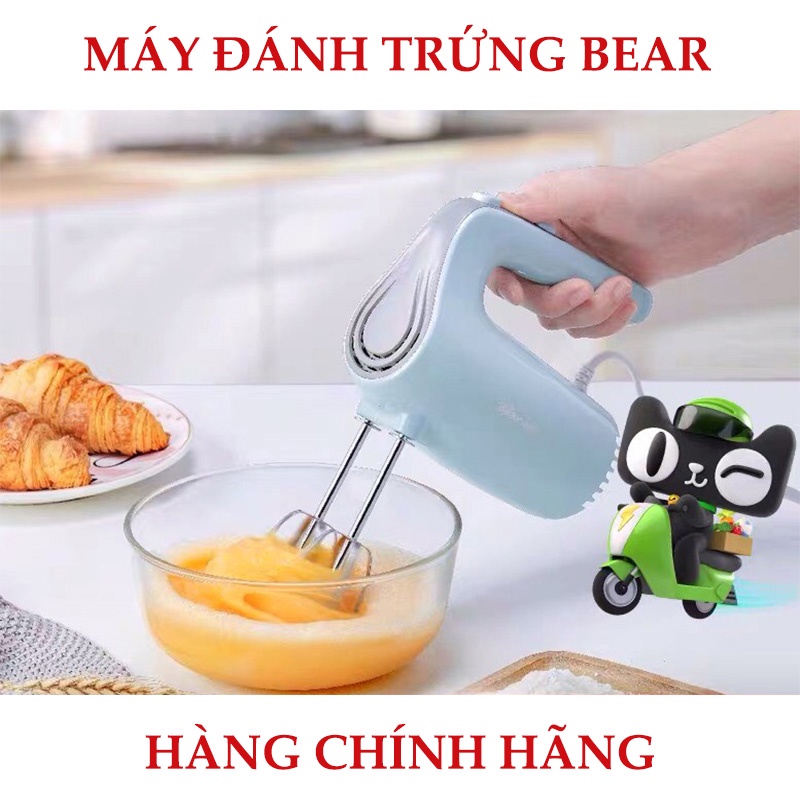 Máy đánh trứng cầm tay mini chính hãng Bear - tích hợp 5 chế độ, que đánh inox chống gỉ - L02212213