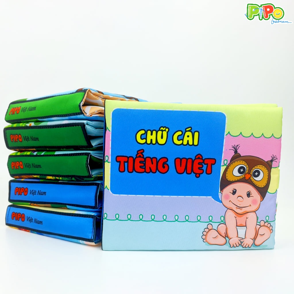 Sách vải cho bé PiPoVietnam- 16 chủ đề sách vải cơ bản cho bé 3-36 tháng tuổi