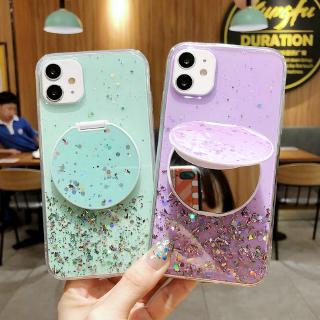 PT| iPhone SE 2020 11 Pro Max X Xr Xs Max 5 5s SE 6 6s 7 8 Plus Soft Colorful Mirror Purple Phone Case