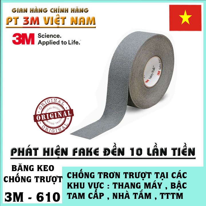 Băng keo chống trượt 3M 610 safety-walk  dùng được trong nhà, ngoài trời, hàng Chính hãng Hà Nội