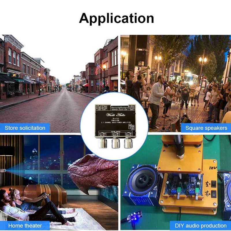 Bảng Mạch Khuếch Đại Âm Thanh zk-lt22 2.1 bluetooth 5.1 15w + 15w + 30w tws dc9-24v Chuyên Dụng