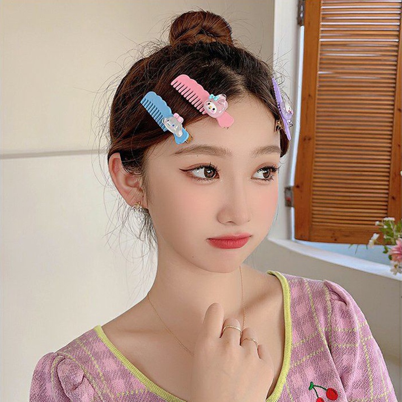 Sanrio Kẹp Tóc Hình Lược Hoạt Hình 3D Nhiều Màu Sắc Phong Cách Kuromi My Melody Dễ Thương Cho Bé Gái
