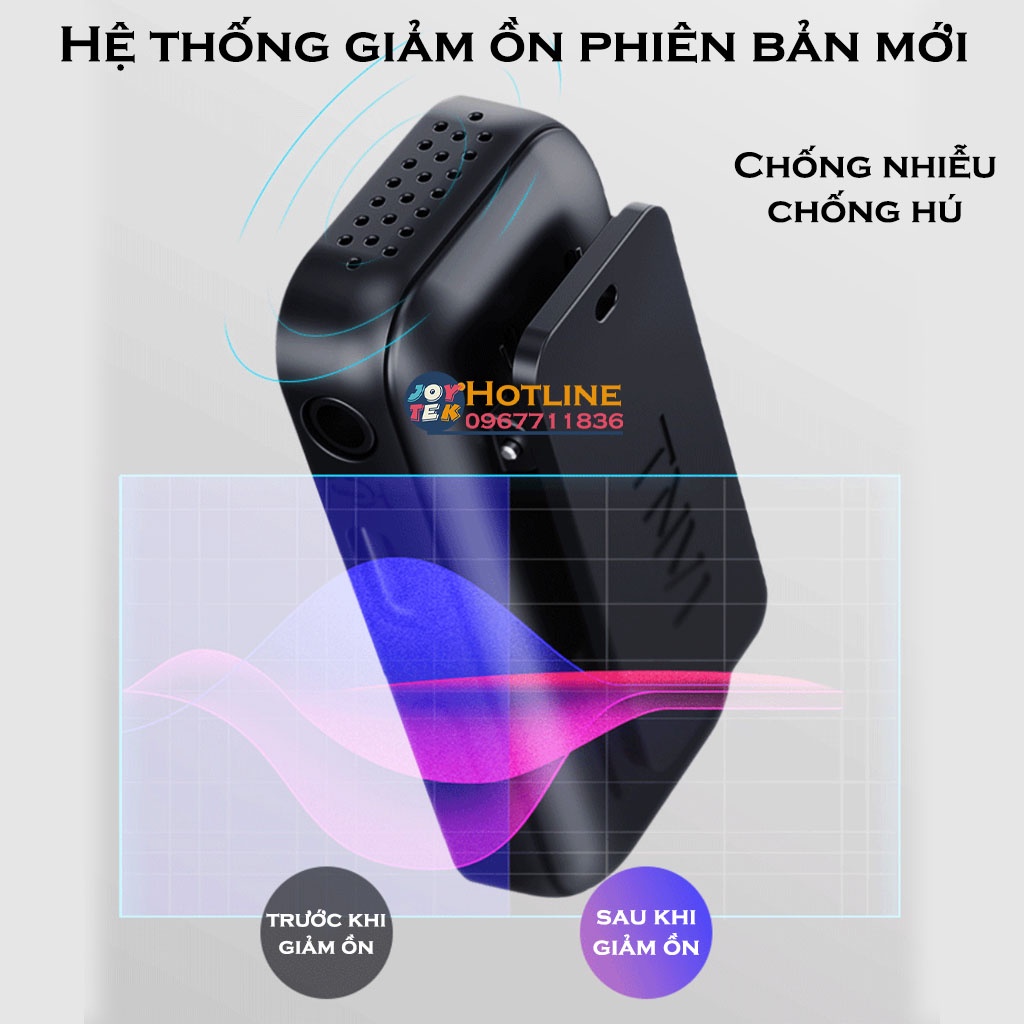 Micro thu âm TNVI V3 - micro cài áo không dây cho điện thoại máy ảnh youtube vlog livestream bán hàng - 2 người dùng