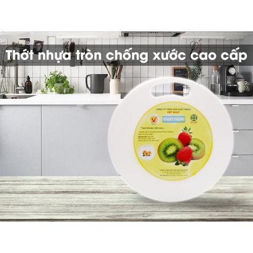 Thớt nhựa tròn song long thớt không bị biến dạng bởi va đập, dao, kéo