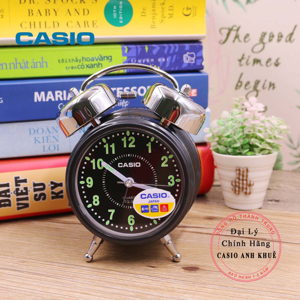 Đồng hồ để bàn Casio TQ-362-1ADF có đèn chuông báo thức, dạ quang ( 13.6×10.6×6 cm )