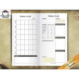 Sổ tay Du Lịch lên kế hoạch cho những chuyến đi bìa mềm, 64 trang, 21x11, dập ghim