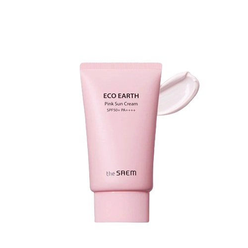 KEM CHỐNG NẮNG VẬT LÝ / THE SAEM / Eco Earth Power Pink Sun Cream SPF50+ PA++++