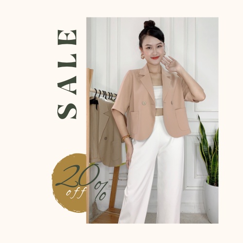(1 lớp ) Áo khoác BLAZER nữ hè - thu, dáng suông, túi HỘP - Premium |BLUE
