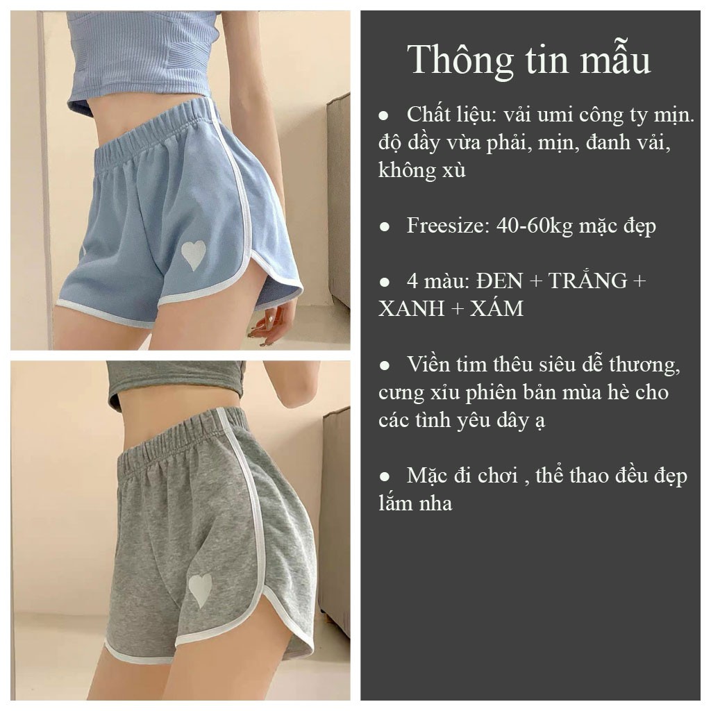 Quần đùi nữ mặc nhà sọc viền VIETSTAR quần short nữ ngắn cạp chun Tim trước chất Umi Ulzzang | BigBuy360 - bigbuy360.vn