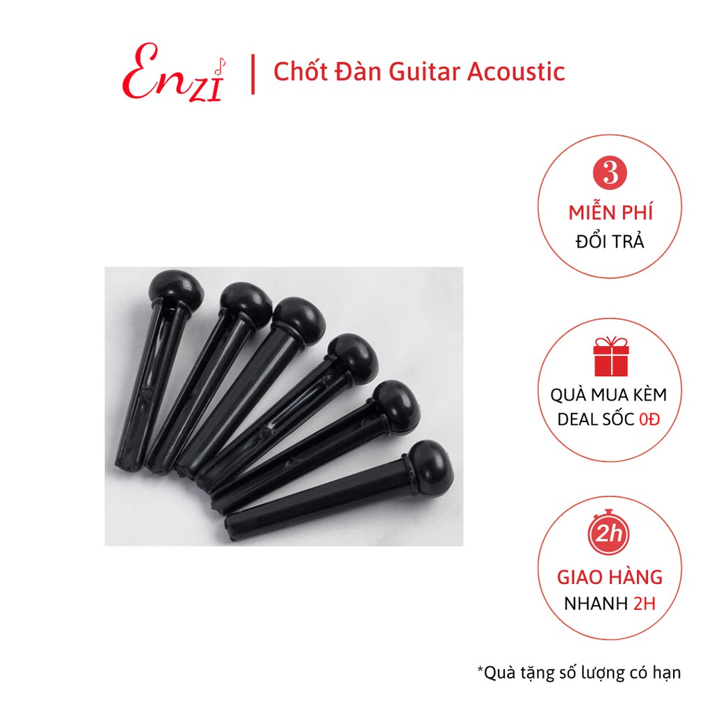 Chốt đàn guitar acoustic Nhựa màu trắng 1 chiếc Enzi