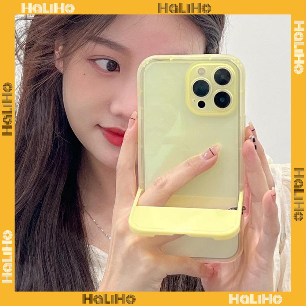 iPhone Case Silicone Soft Cover Folding Stand Clear Candy Color Airbag Shockproof Camera Cover Protection Compatible For iPhone 11 iPhone 13 Pro Max iPhone 12 Pro Max iPhone 7 Plus