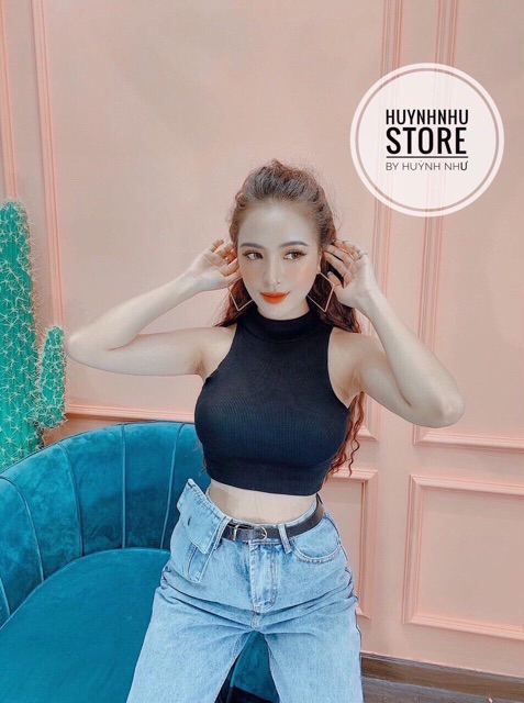 Áo ba lố khoét ngực cổ cao nhiều màu form croptop vải siêu co dãn freesize dưới 53kg - Carotshop | BigBuy360 - bigbuy360.vn