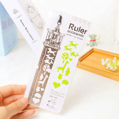 Thước Kẻ Kim Loại Đánh Dấu Trang Sách Hình Lồng Ngựa Dễ Thương