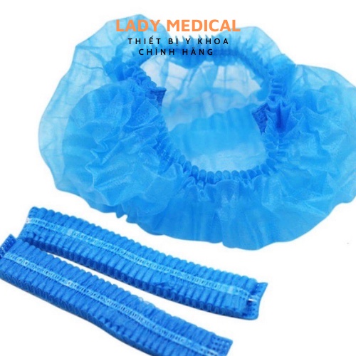 Mũ trùm đầu y tế con sâu bịch 100 cái – màu xanh - LadyMedical