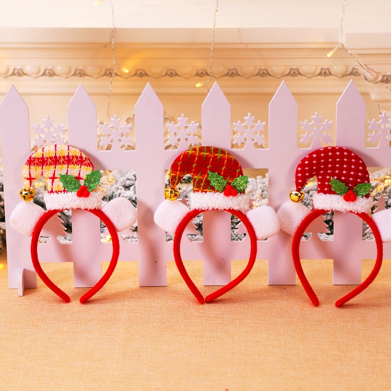 Băng đô Giáng Sinh họa tiết lấp lánh Baby-S, Băng đô Noel sừng tuần lộc đơn giản phù hợp mọi lứa tuổi – SNOEL016