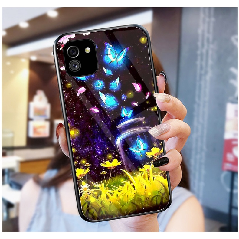 Ốp Lưng SAMSUNG GALAXY A03 mặt kính cường lực cao cấp