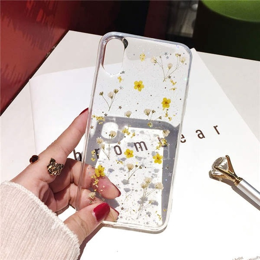 🌈Ready Stock🎁 Ốp điện thoại họa tiết hoa khô lấp lánh màu trong suốt cho Samsung Galaxy Note 10 9 8 Pro | BigBuy360 - bigbuy360.vn