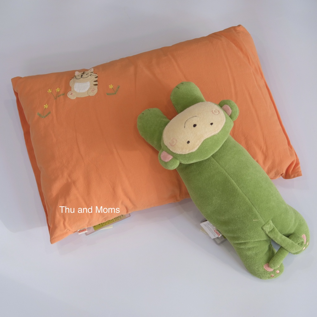 Size S 35x50cm Gối và vỏ gối cho bé vải cotton tự nhiên mềm mát Hikosen Cara Nhật Bản V-Z18-092