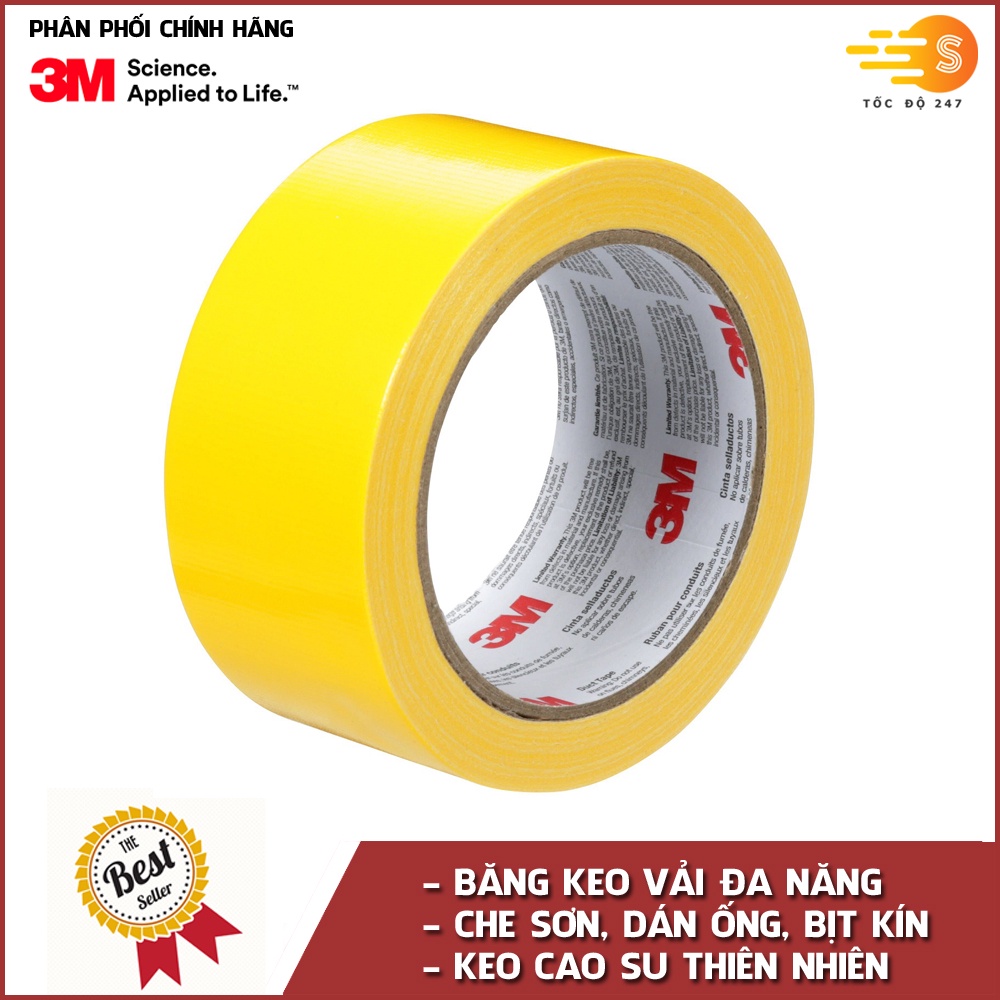 Băng keo vải đa năng chuyên dán che sơn, che chắn, bó ống 47.7mm x 45.7m 3M 1900, dán bịt kín, dán thanh dài, dán cố đị
