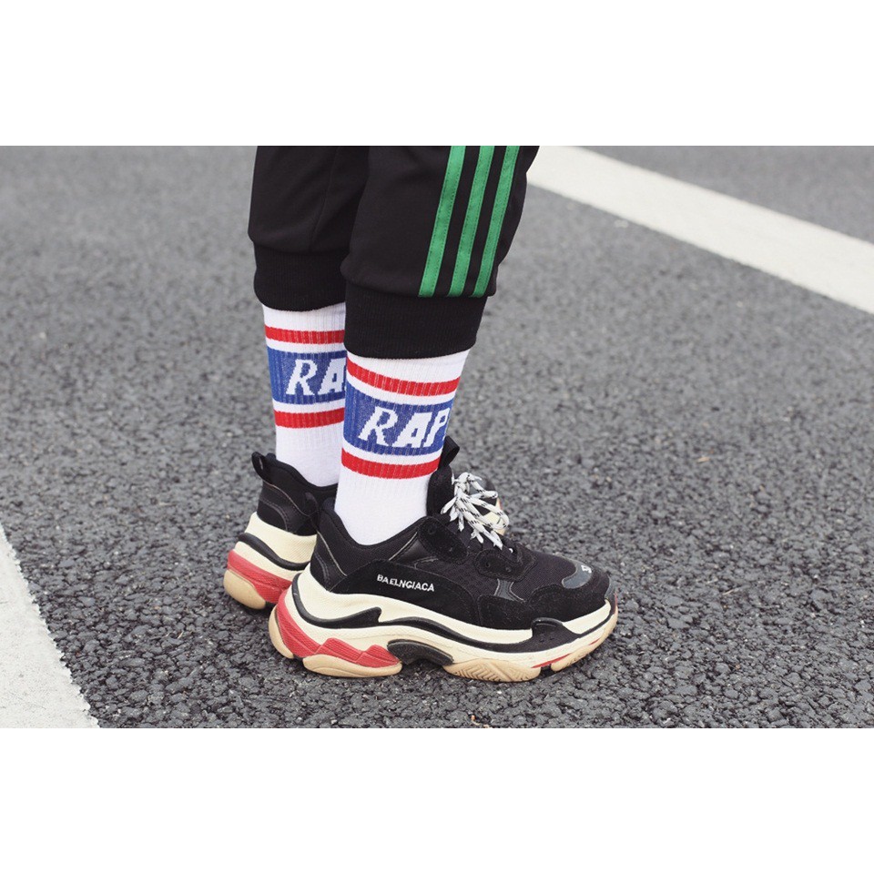 Tất vớ cổ cao dài Rap! thời trang unisex nam nữ thể thao cao cấp